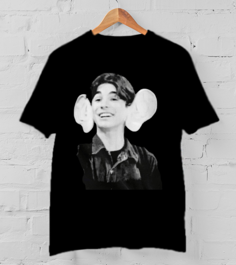 Ear Boy Halftone Surreal Black And White T-Shirt