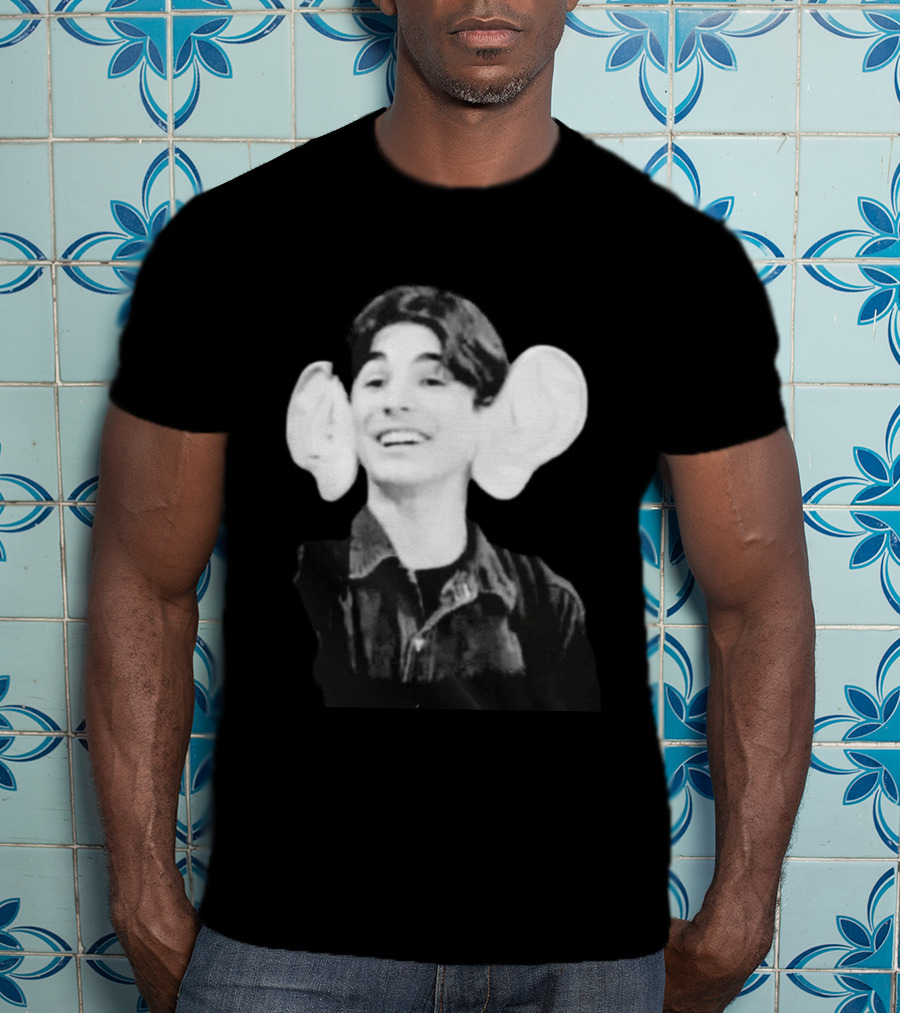 Ear Boy Halftone Surreal Black And White T-Shirt