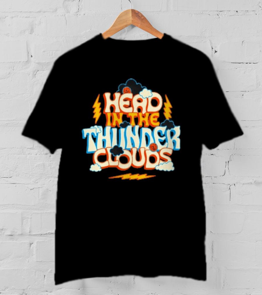 Head In The Thunder Clouds Basketball Lightning And Clouds Ball T-Shirt