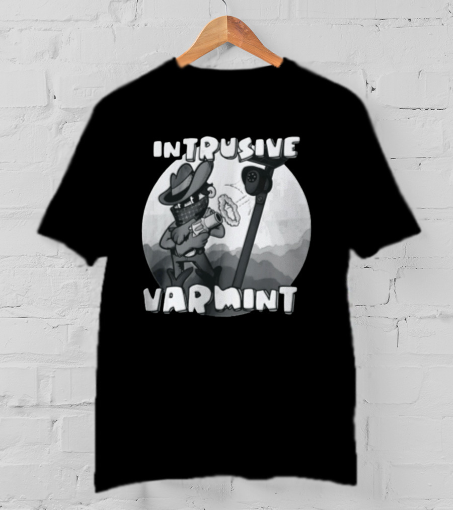 Intrusive Varmint Cowboy Bandit Shooting Security Camera T-Shirt