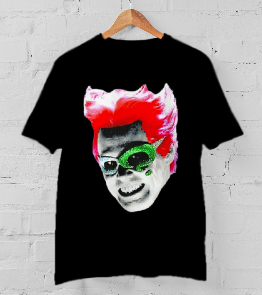 Jim Carrey The Riddler Batman Forever Green Glitter Mask Pink Hair T-Shirt