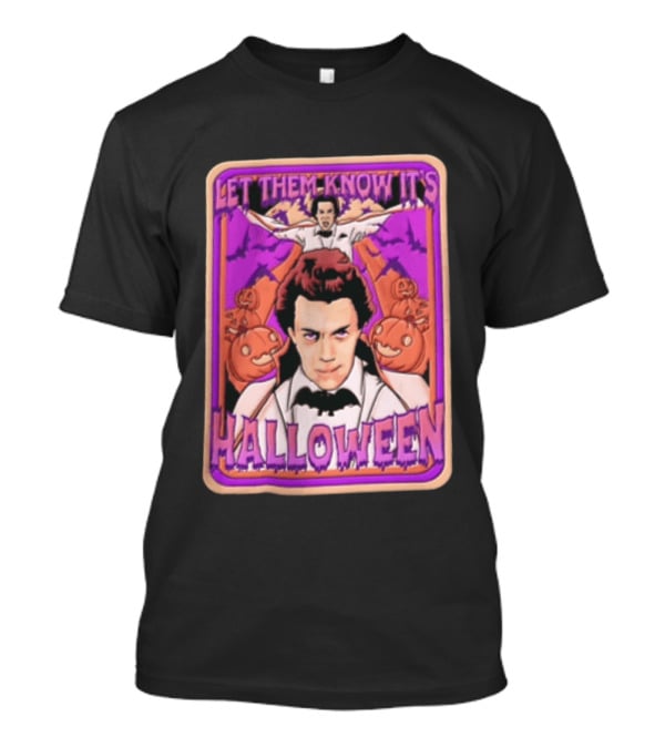 Let Them Know Its Halloween Vampire Costume Bats Pumpkins T-Shirt