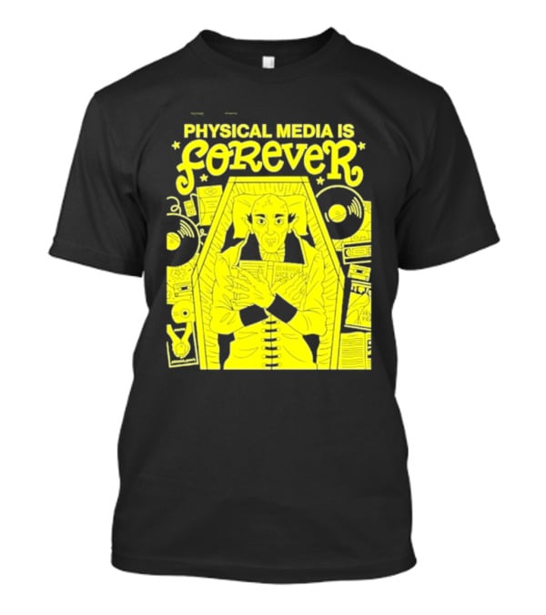 Physical Media Is Forever Vampire Coffin Records Tapes Books T-Shirt