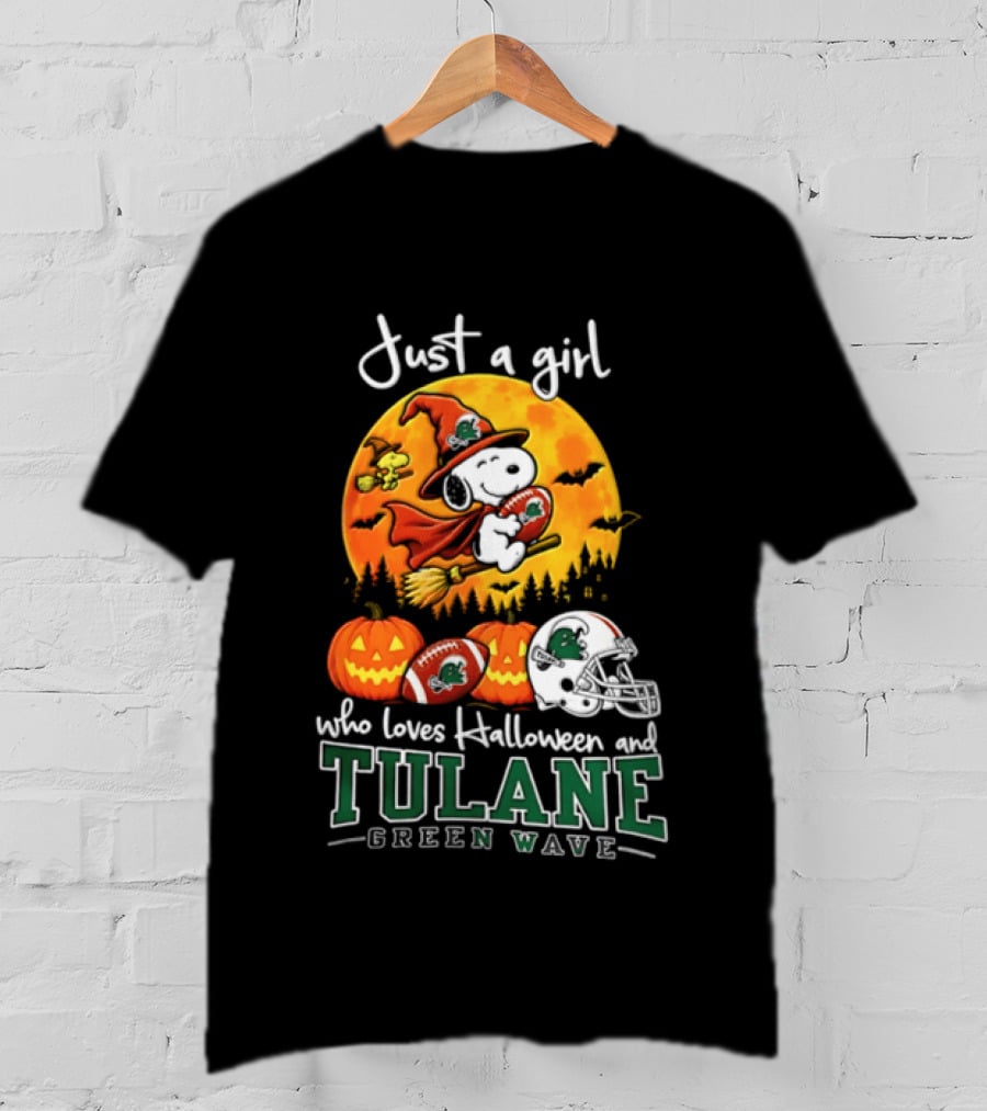 Snoopy Woodstock Halloween Tulane Green Wave 2026 Fan Passion T-Shirt
