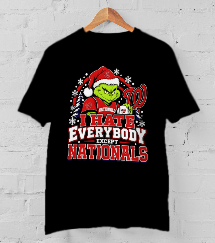 Washington Nationals Grinch I Hate Everybody Except Nationals 2026 T-Shirt