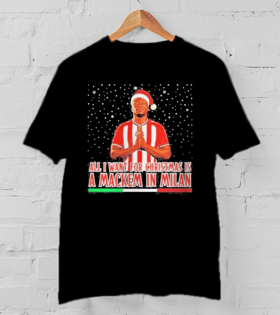 All I Want For Christmas Is A Mackem In Milan Striped Santa Football Holiday T-Shirt
