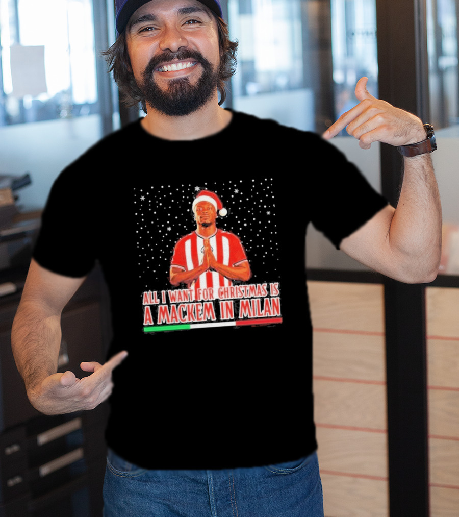 All I Want For Christmas Is A Mackem In Milan Striped Santa Football Holiday T-Shirt