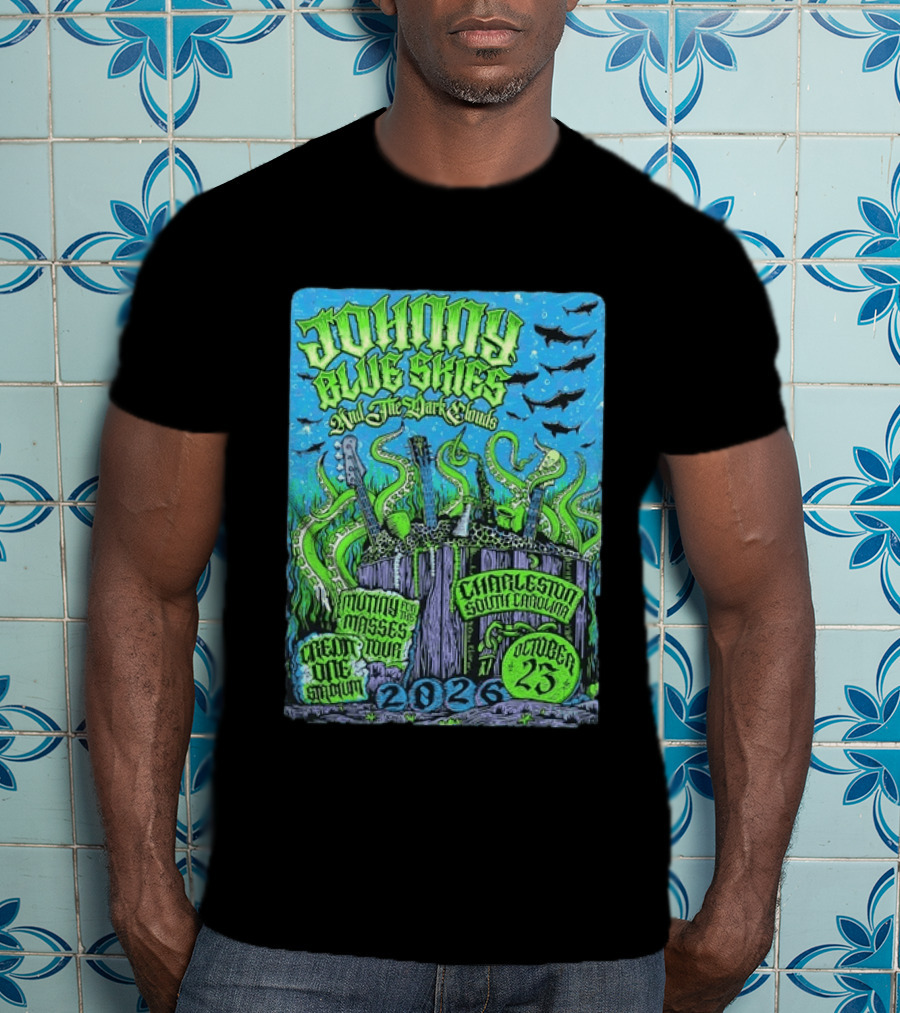 Johnny Blue Skies And The Dark Clouds Mutiny For The Masses Tour Credit One Stadium Charleston October 25 2026 T-Shirt