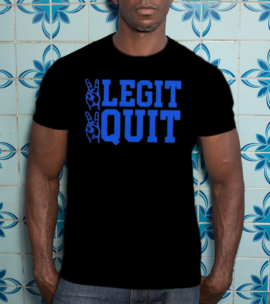 Kentucky 2 Legit 2 Quit UK Basketball Blue Hand Gesture T-Shirt