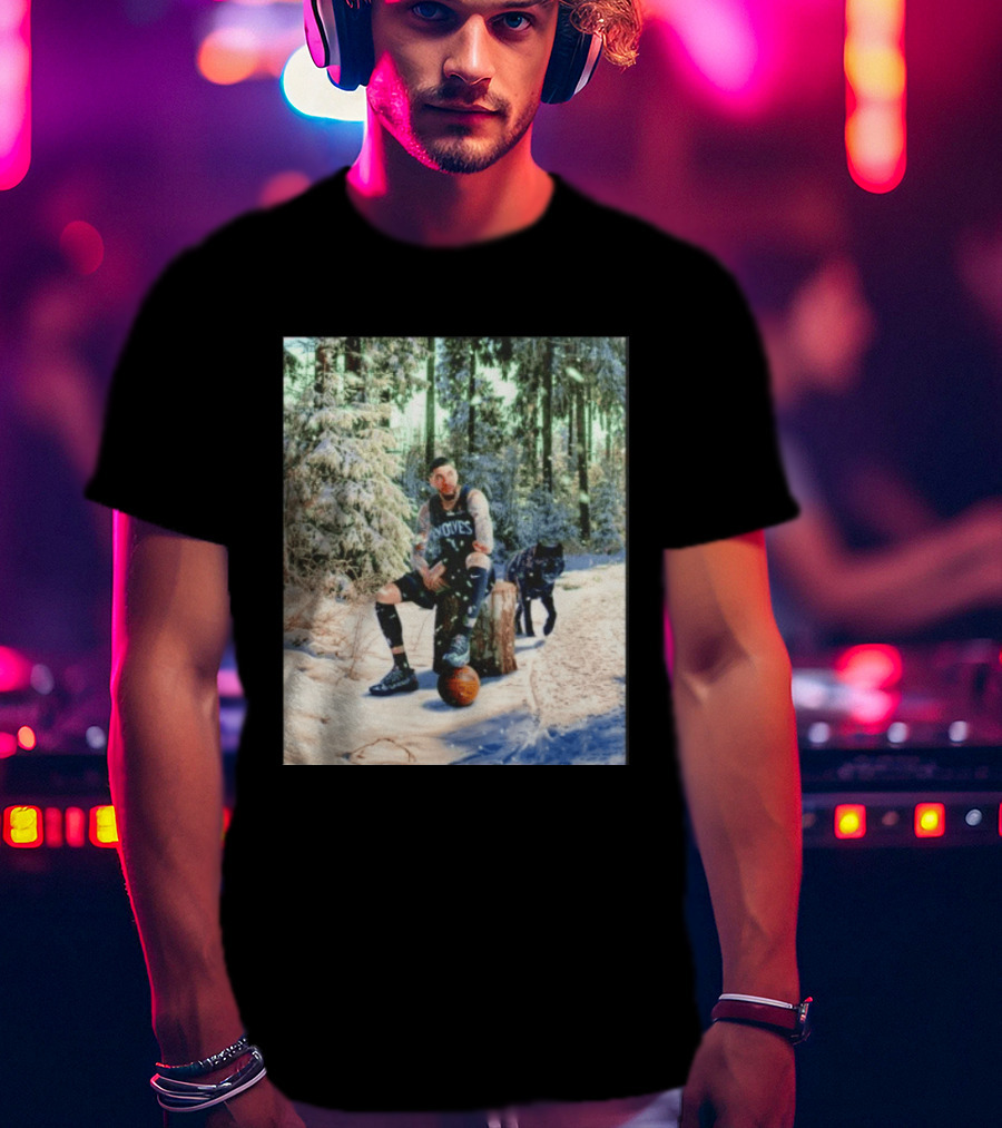 Minnesota Timberwolves Anthony Edwards No 1 Winter Forest Basketball Scene T-Shirt