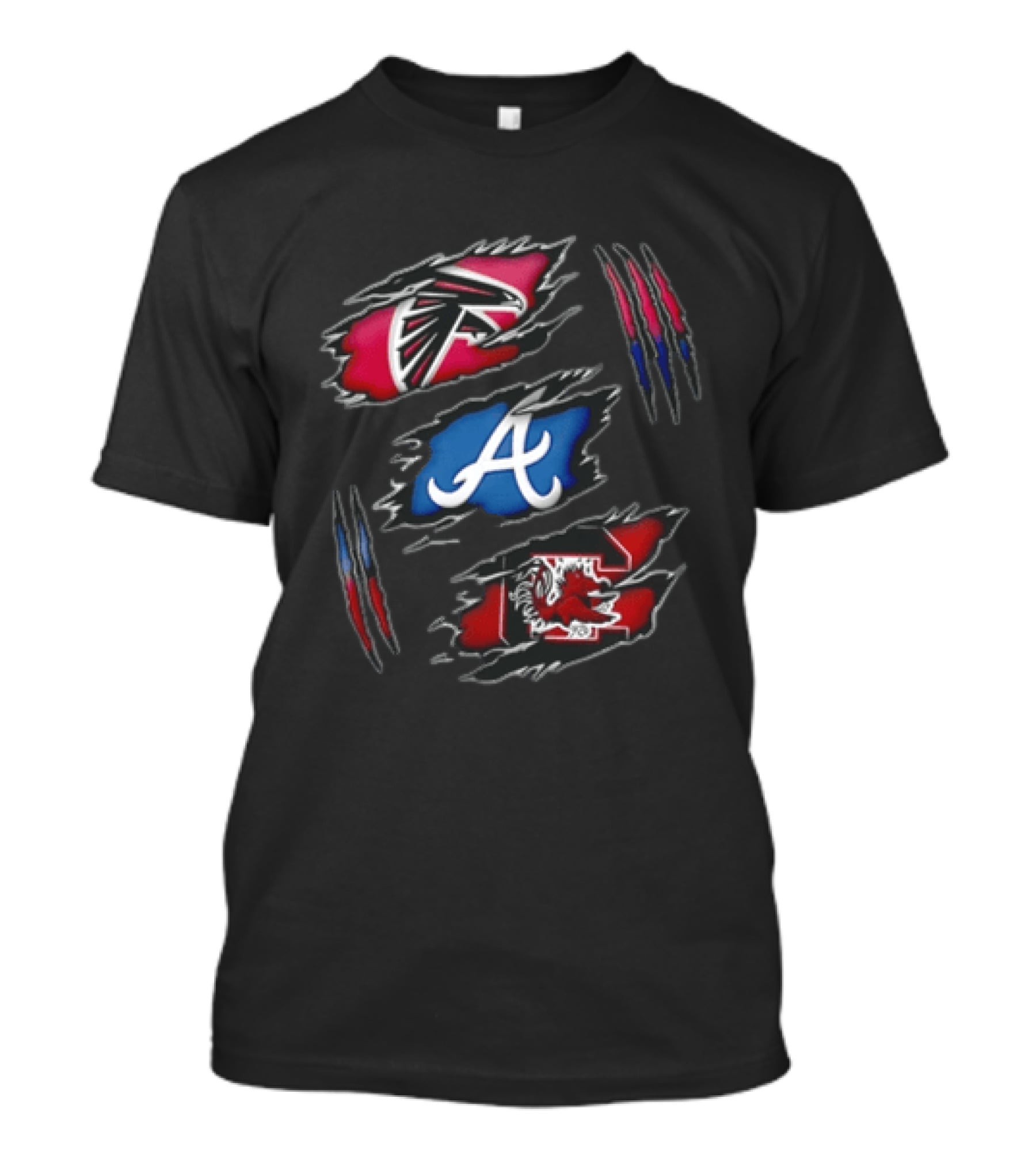 Atlanta Falcons Braves Gamecocks Scratch Marks T-Shirt