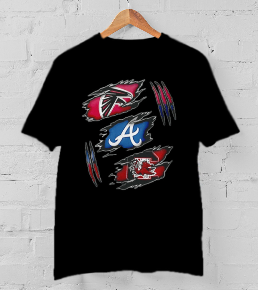 Atlanta Falcons Braves Gamecocks Scratch Marks T-Shirt