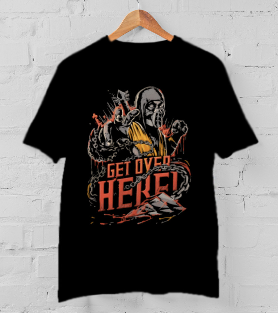 Mortal Kombat Get Over Here Ninja Masked Throwing Chain T-Shirt