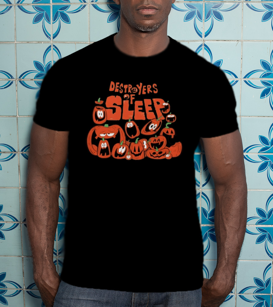 Destroyers Of Sleep Pumpkins Halloween Spooky Faces T-Shirt