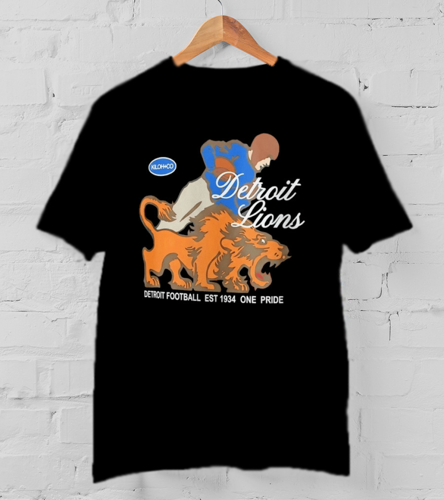Detroit Lions Football EST 1934 One Pride Vintage Style Kloh Co T-Shirt