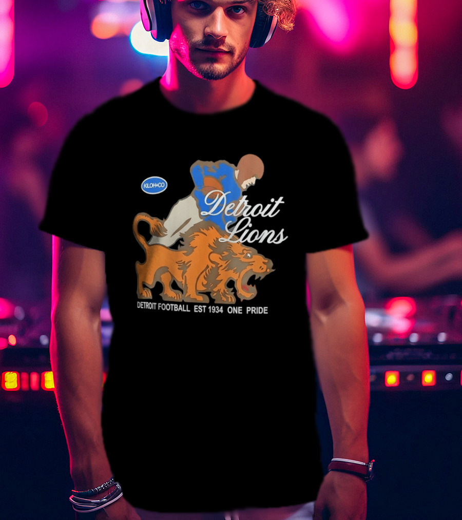 Detroit Lions Football EST 1934 One Pride Vintage Style Kloh Co T-Shirt