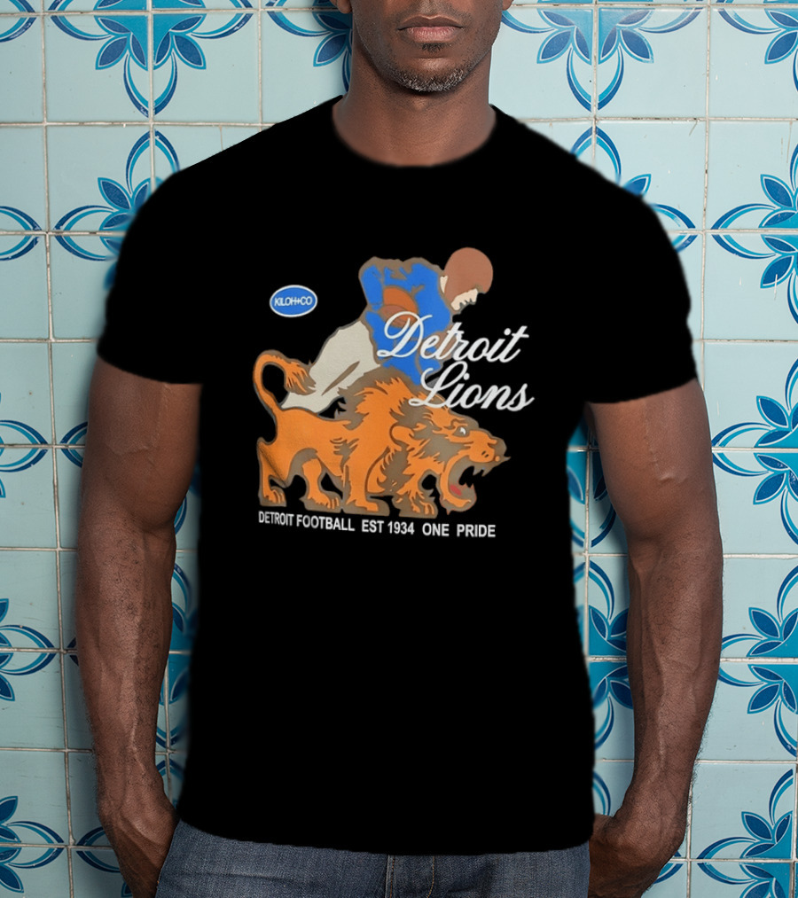 Detroit Lions Football EST 1934 One Pride Vintage Style Kloh Co T-Shirt