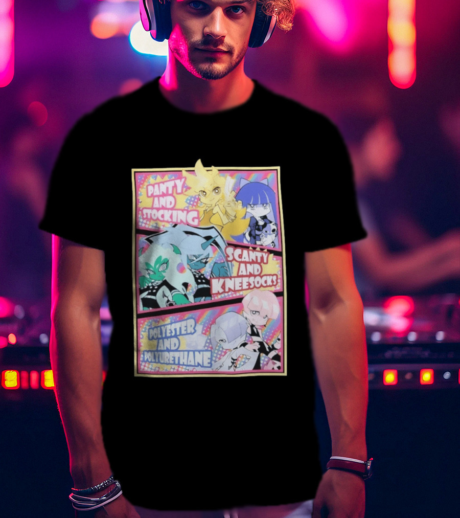 Panty And Stocking With Scanty And Kneesocks Polyester And Polyurethane T-Shirt