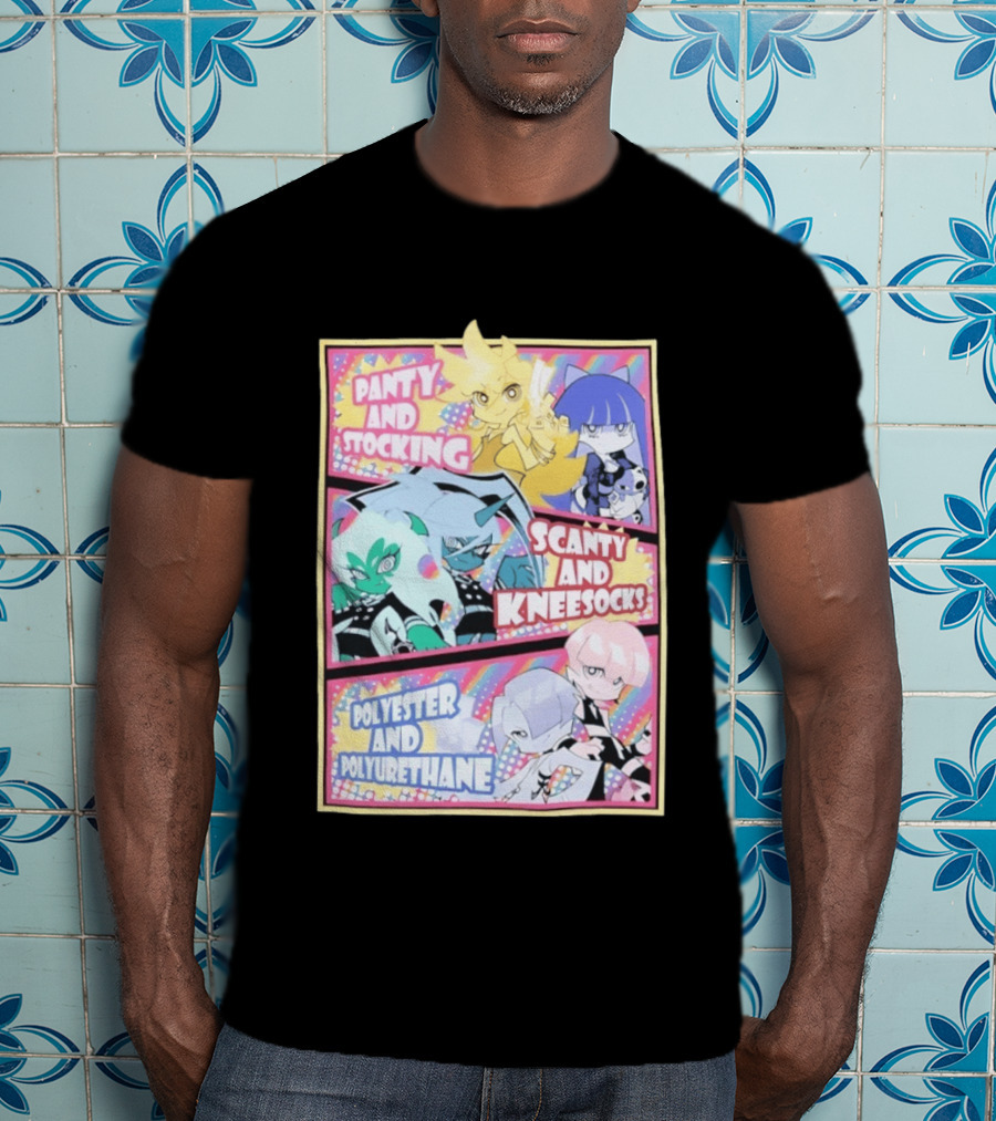 Panty And Stocking With Scanty And Kneesocks Polyester And Polyurethane T-Shirt