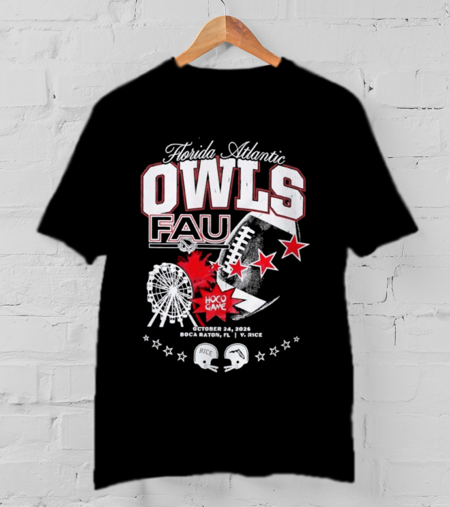 Florida Atlantic Owls FAU Hoco Game Boca Raton October 24 2026 T-Shirt