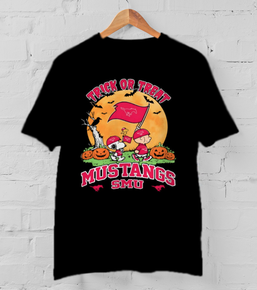 Trick Or Treat SMU Mustangs Peanuts Halloween T-Shirt