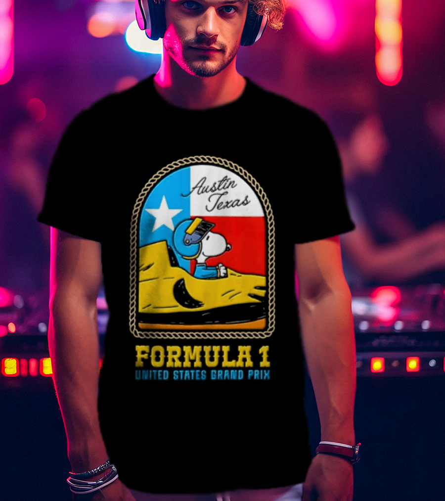 Formula 1 Snoopy United States Grand Prix Austin Texas T-Shirt