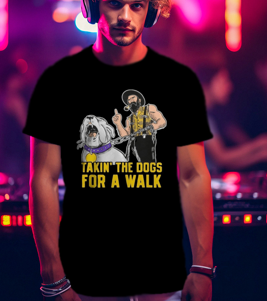 Takin' The Dogs For A Walk James Madison Dukes Vs Appalachian State Mountaineers T-Shirt