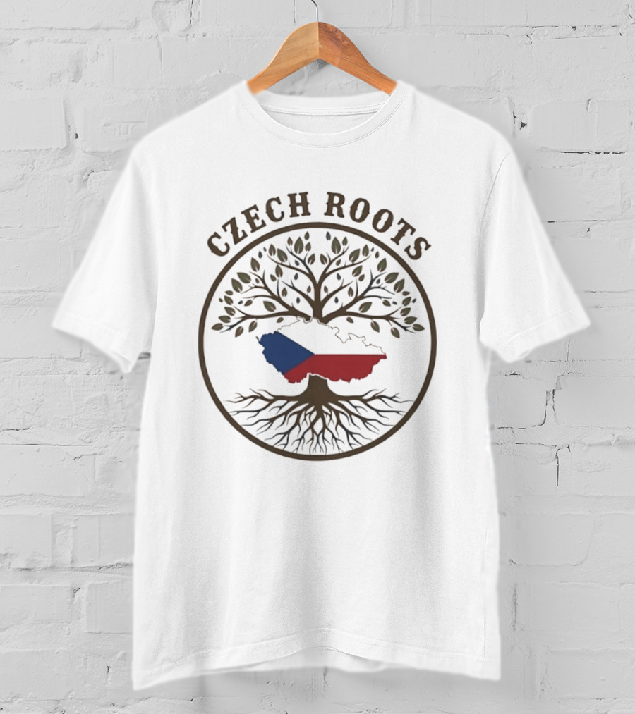 Czech Roots Tree With Czech Republic Map Flag T-Shirt