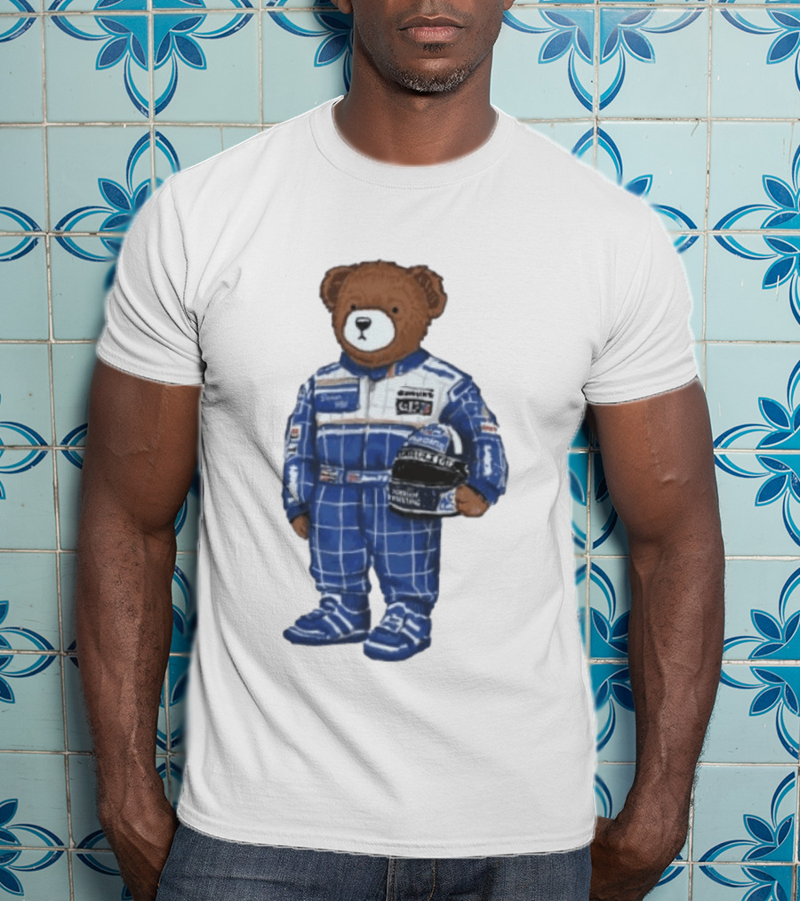 Damon Hill Williams Racing Renault Elf Polo Bear Racing Suit With Helmet T-Shirt