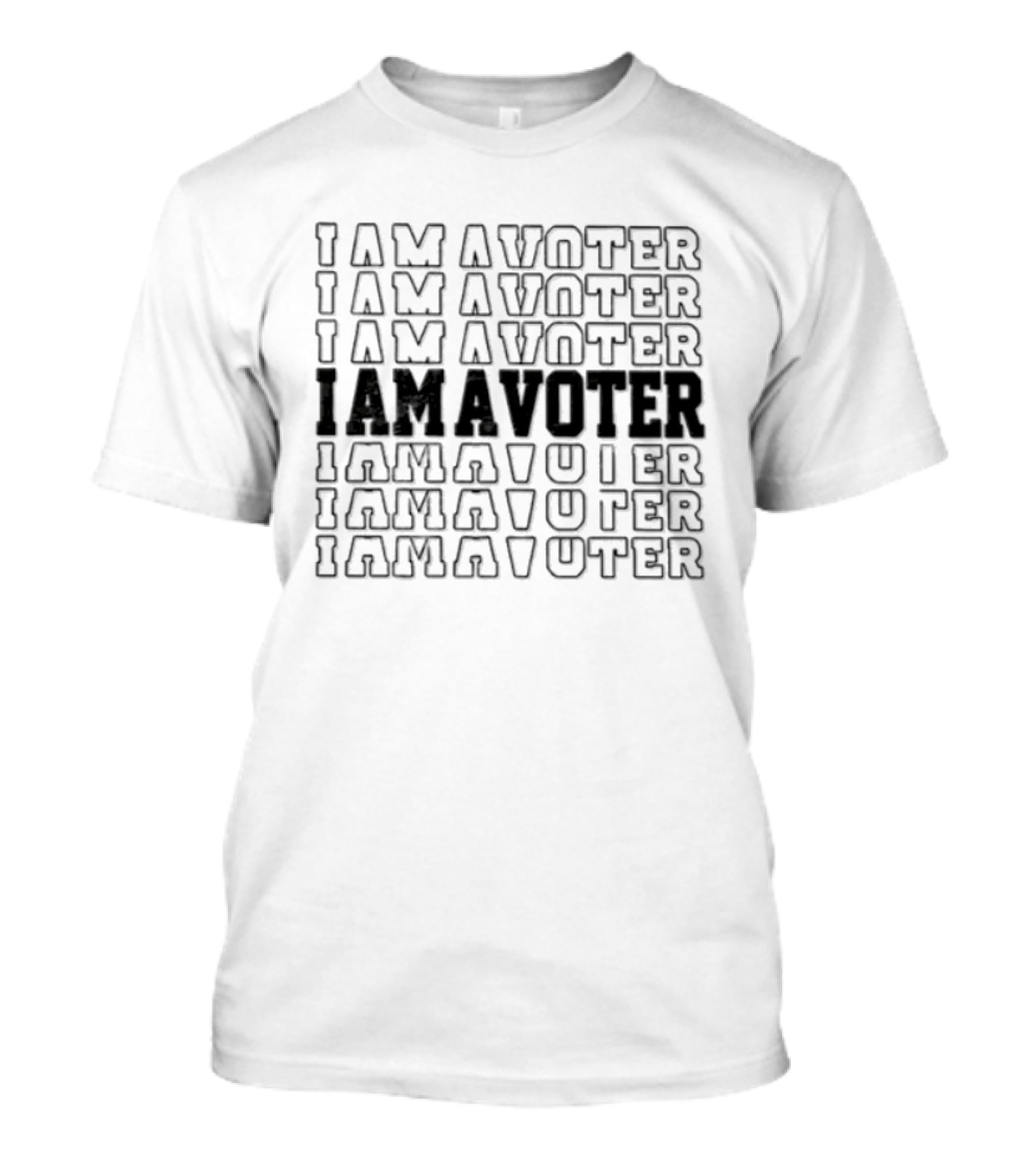 I Am A Voter Repeated Text Civic Engagement Voting Rights T-Shirt