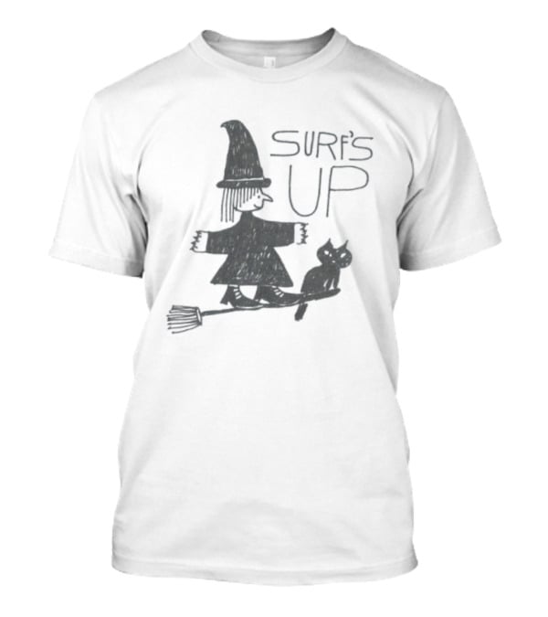 Witch Riding a Broomstick Surf's Up Hallowe...T-Shirt 
