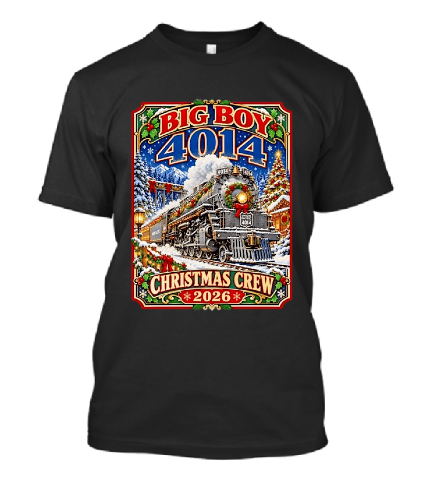 Big Boy 4014 Christmas Crew 2026 Train Snow Scene T-Shirt