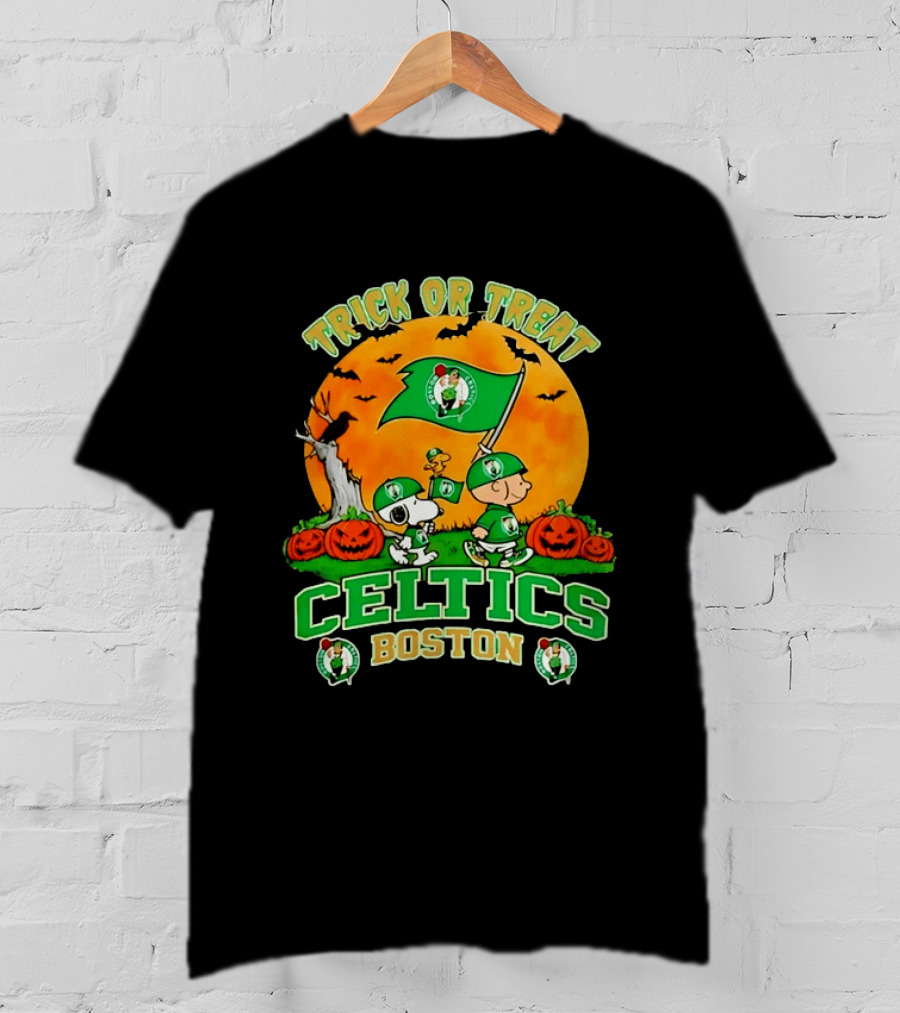 Boston Celtics Peanuts Trick Or Treat Halloween T-Shirt
