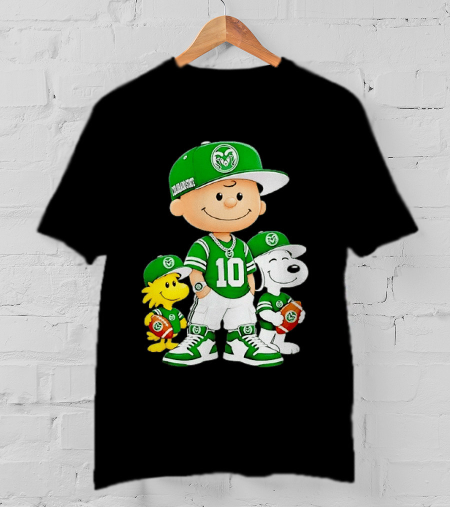 Colorado State Rams Charlie Brown Woodstock Snoopy Number 10 Football Fans T-Shirt