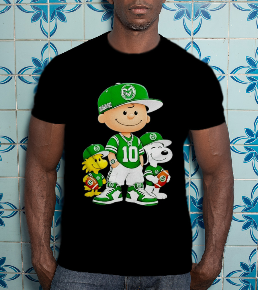 Colorado State Rams Charlie Brown Woodstock Snoopy Number 10 Football Fans T-Shirt