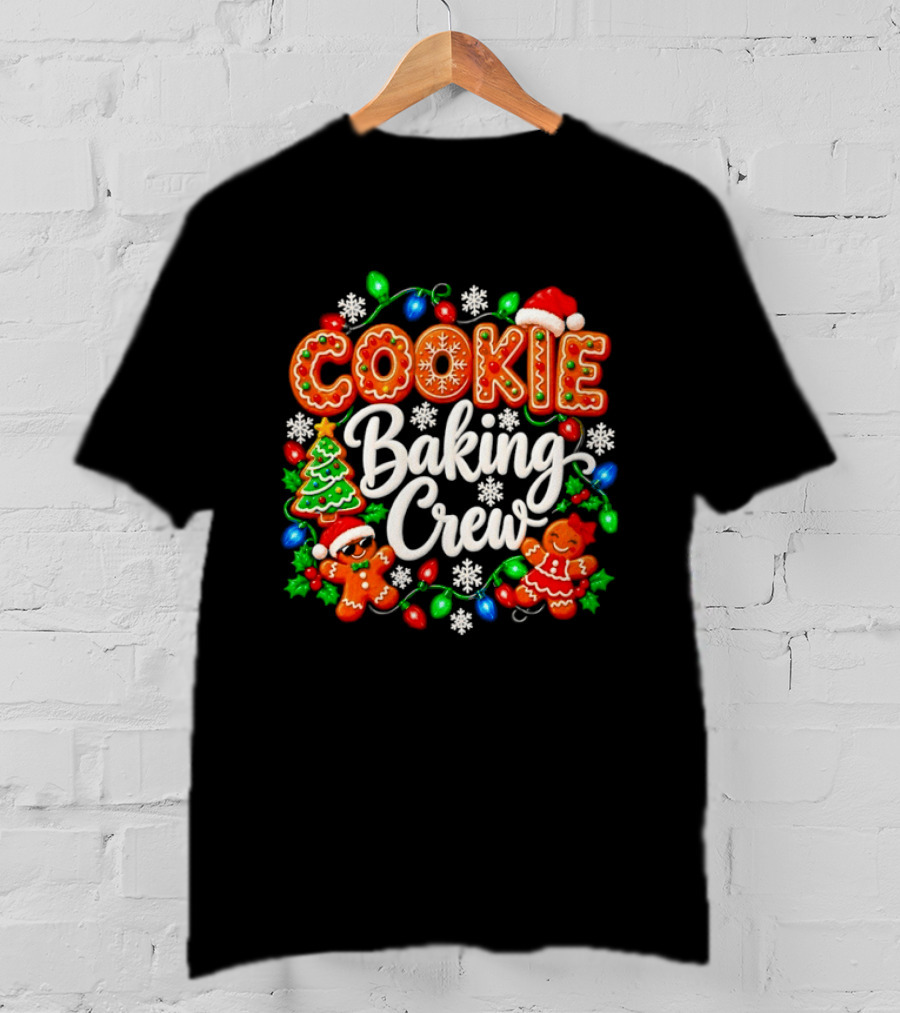 COOKIE Baking Crew Snowflakes Gingerbread Christmas Lights Holiday T-Shirt