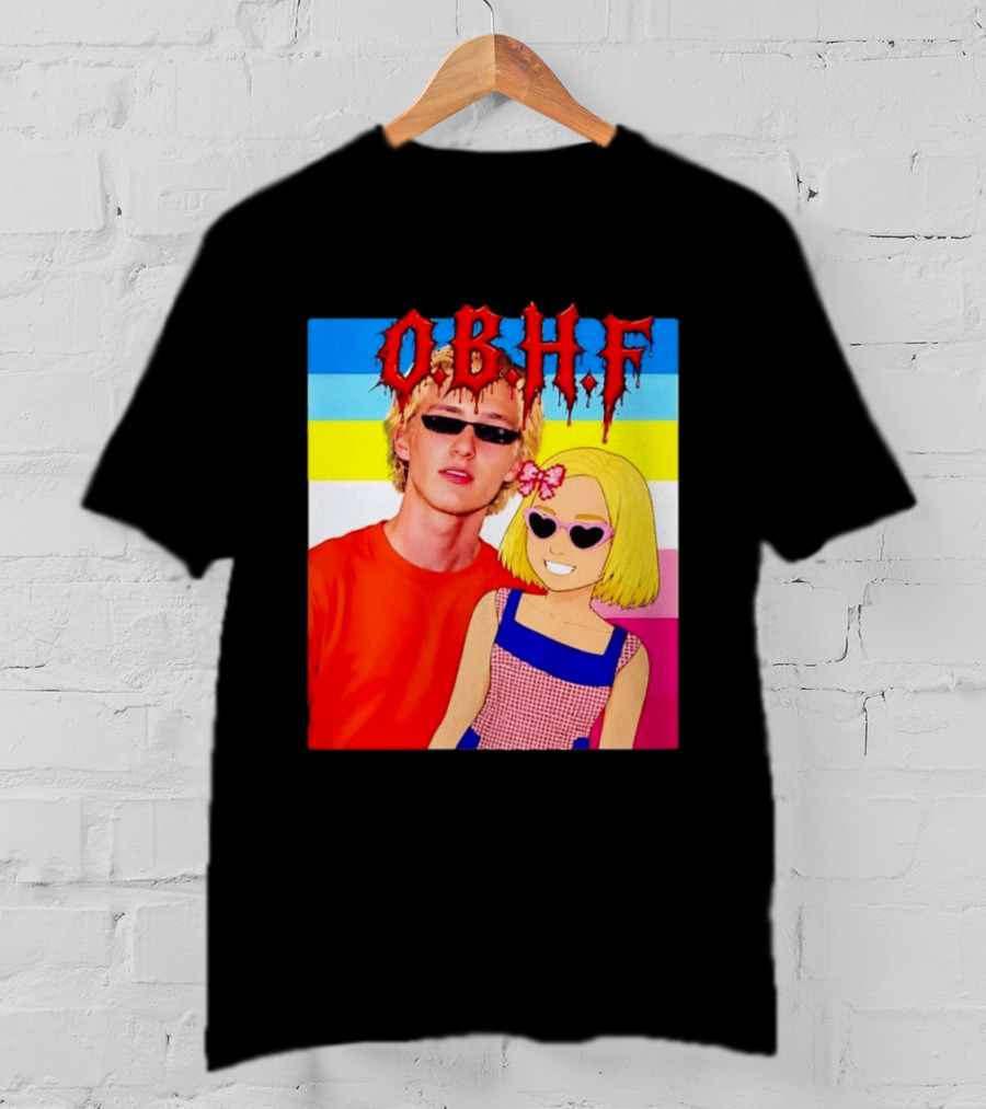 OBHF Blonde Couple Aesthetic Pixel Art Sunglasses T-Shirt