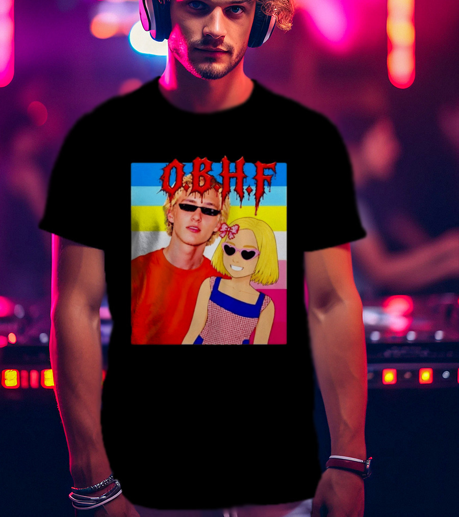 OBHF Blonde Couple Aesthetic Pixel Art Sunglasses T-Shirt