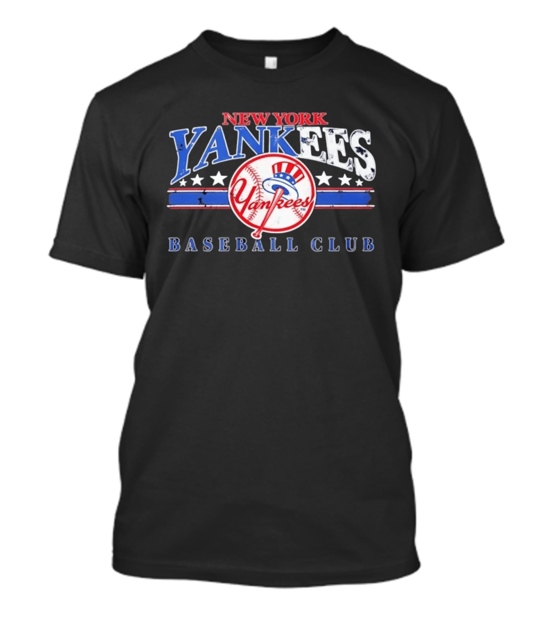 New York Yankees Distressed Vintage Baseball Club Yankees Bat T-Shirt