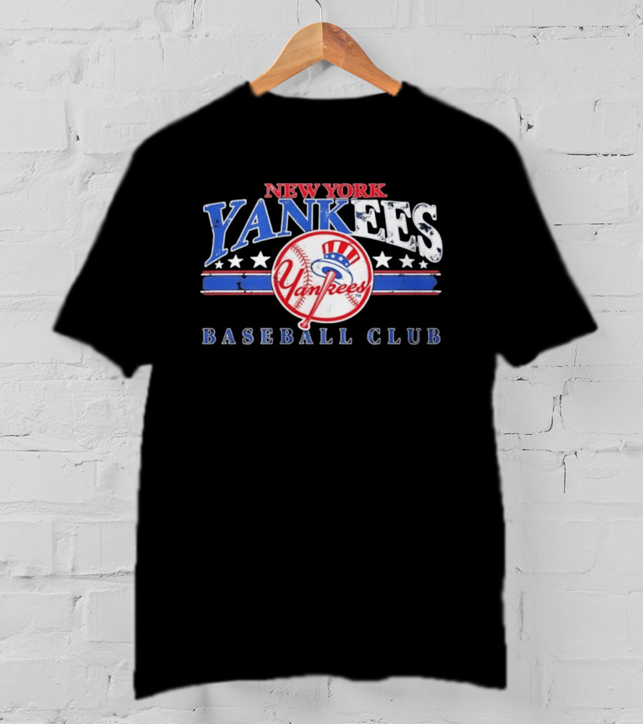 New York Yankees Distressed Vintage Baseball Club Yankees Bat T-Shirt