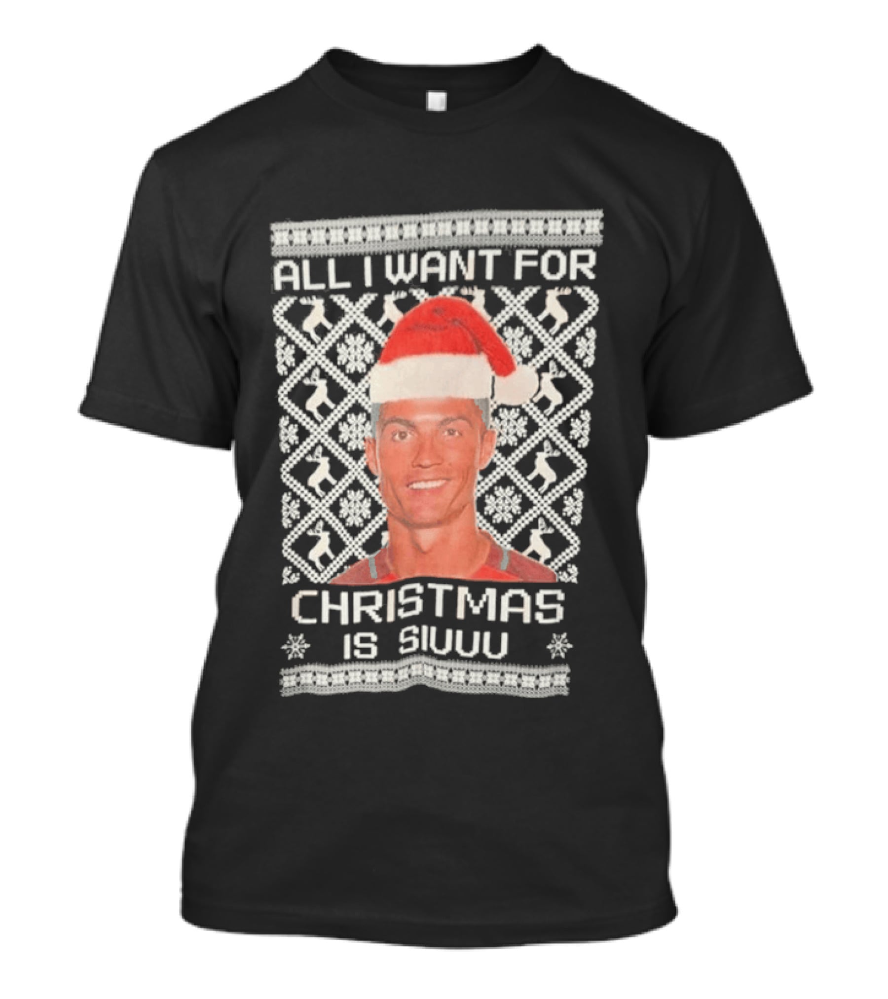 Ronaldo All I Want For Christmas Is Siuuu Ugly Christmas T-Shirt