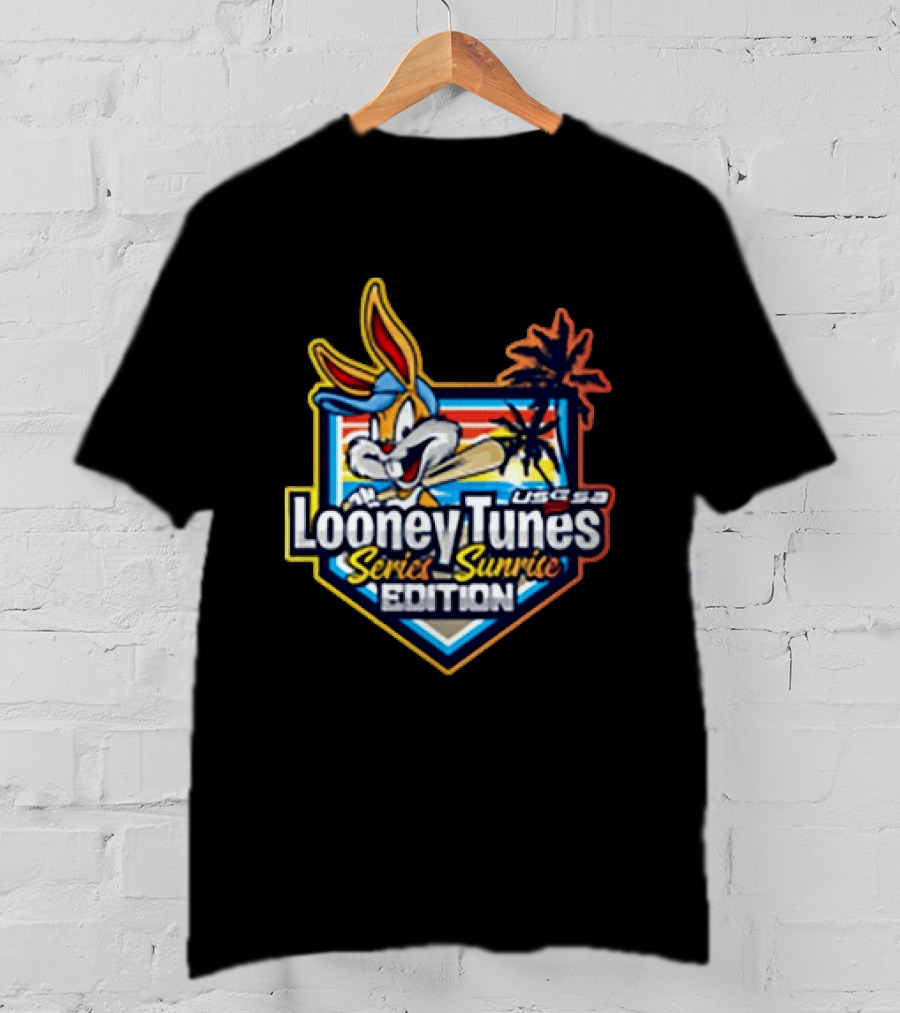 USSSA Looney Tunes Series Sunrise Edition Bugs Bunny Palm Trees T-Shirt