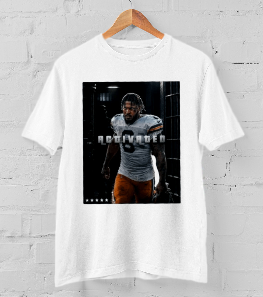 Activated No 8 Football Player Determined Athlete Sports Motivation T-Shirt