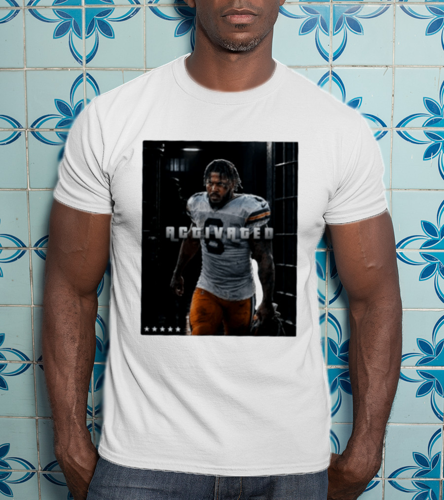 Activated No 8 Football Player Determined Athlete Sports Motivation T-Shirt