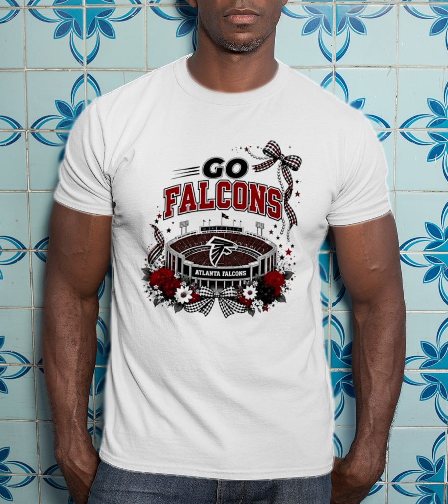 Atlanta Falcons Go Falcons Stadium Flowers And Ribbon T-Shirt