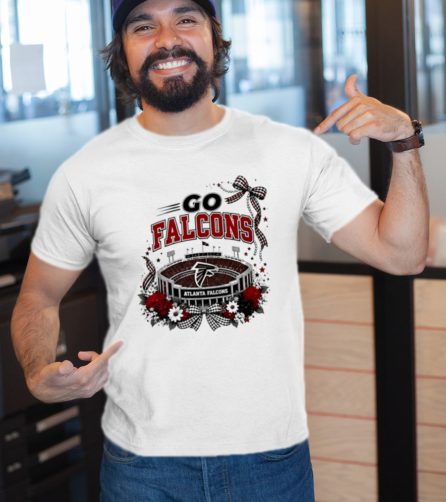 Atlanta Falcons Go Falcons Stadium Flowers And Ribbon T-Shirt