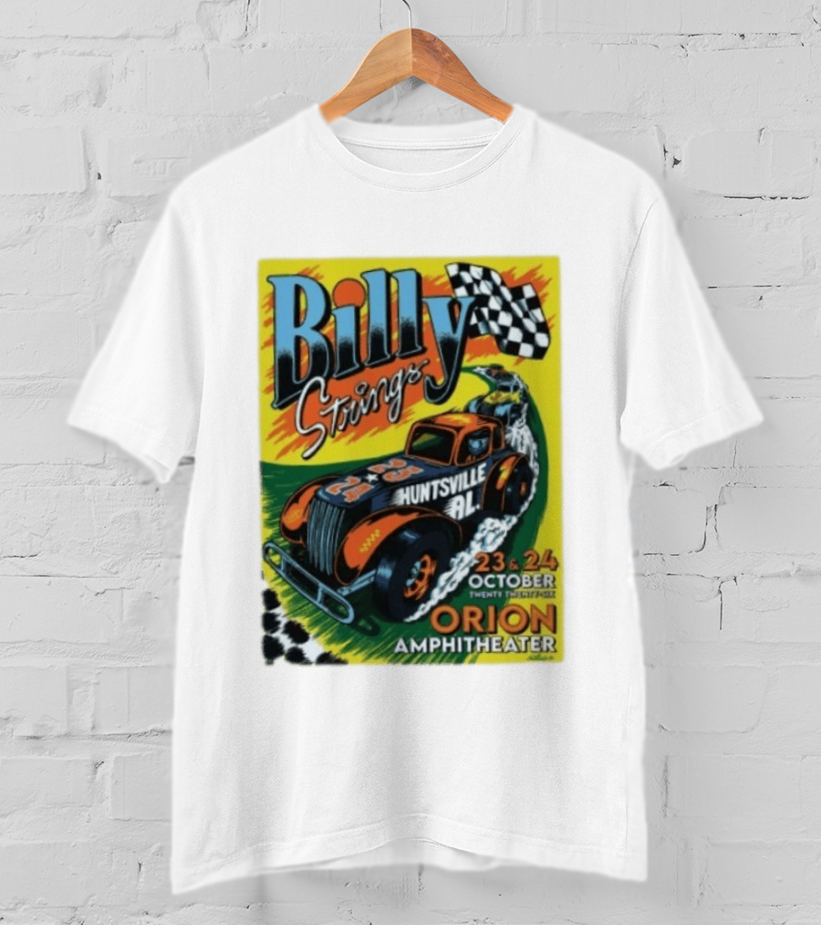 Billy Strings Huntsville AL Orion Amphitheater October 23 & 24 2026 Racing Car Checkerboard Flag T-Shirt
