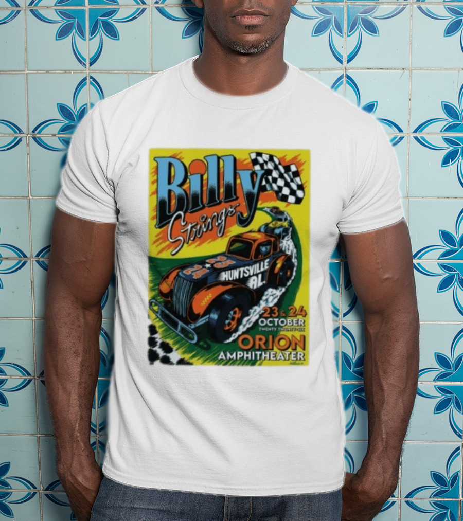Billy Strings Huntsville AL Orion Amphitheater October 23 & 24 2026 Racing Car Checkerboard Flag T-Shirt