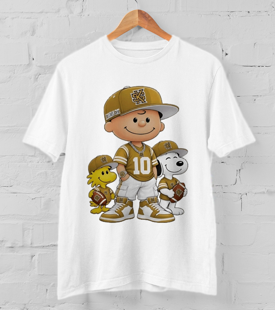 Kennesaw State Owls Charlie Brown Woodstock Snoopy Number 10 Football Fans T-Shirt