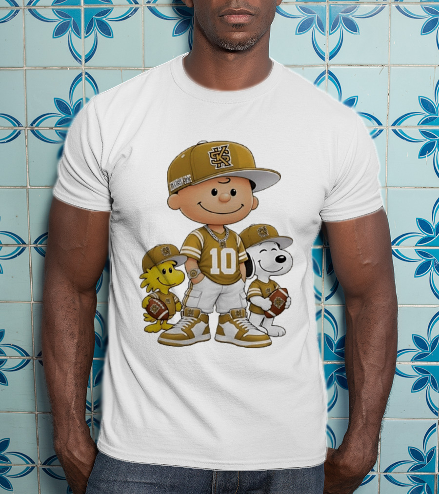 Kennesaw State Owls Charlie Brown Woodstock Snoopy Number 10 Football Fans T-Shirt